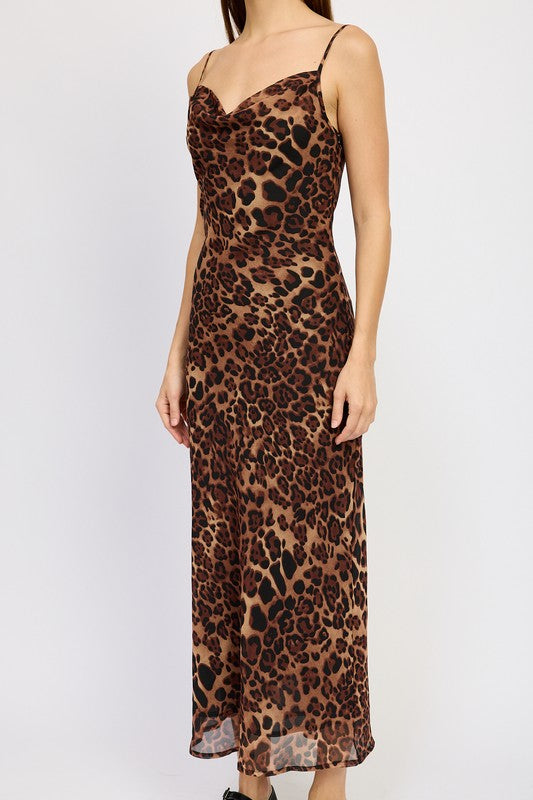 Emory Park Spaghetti Strap Leopard Maxi Dress