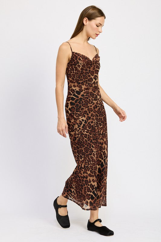 Emory Park Spaghetti Strap Leopard Maxi Dress