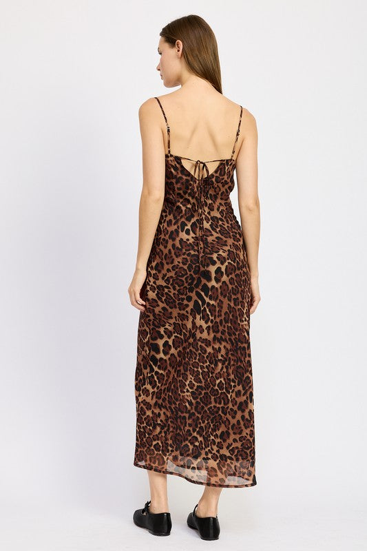 Emory Park Spaghetti Strap Leopard Maxi Dress