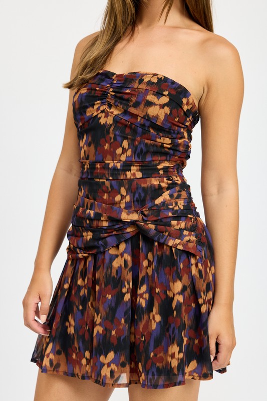 Emory Park | Floral Ruched Mini Dress