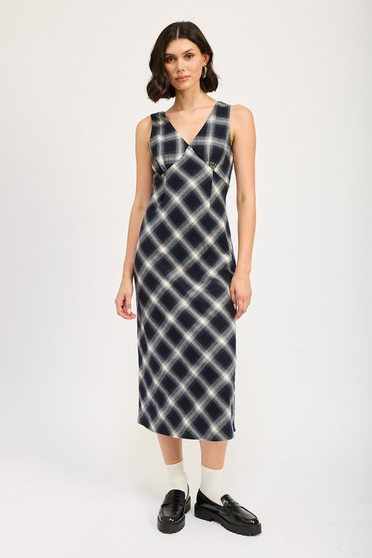 Emory Park Plaid Bias Maxi Dress