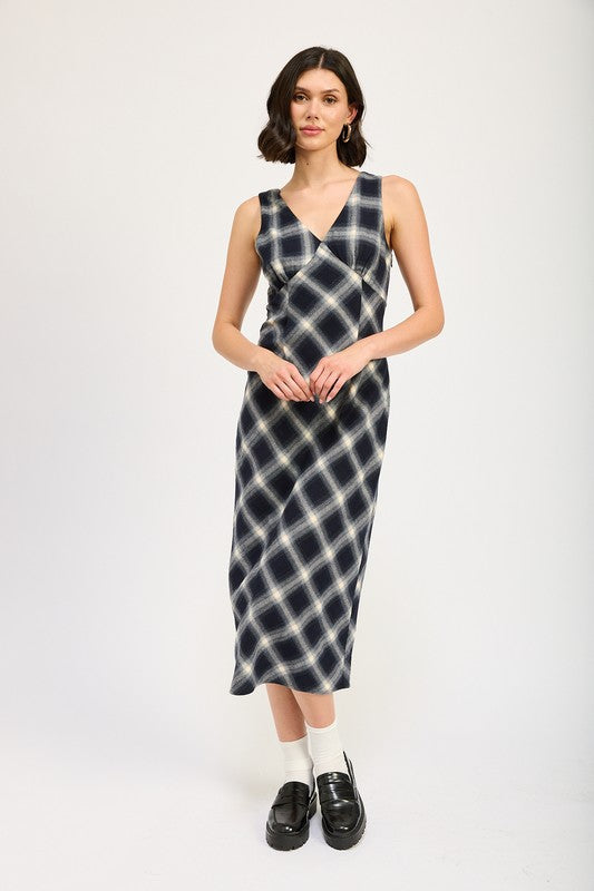 Emory Park Plaid Bias Maxi Dress