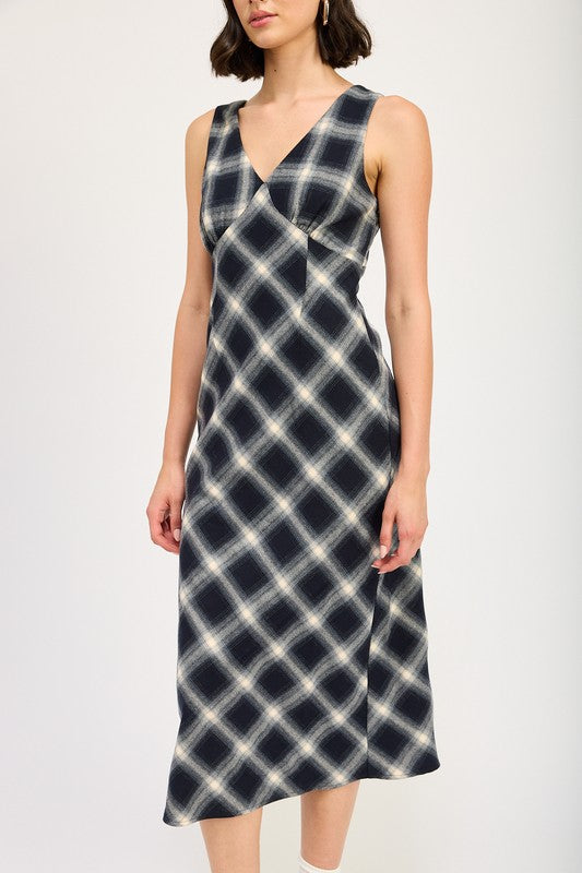 Emory Park Plaid Bias Maxi Dress