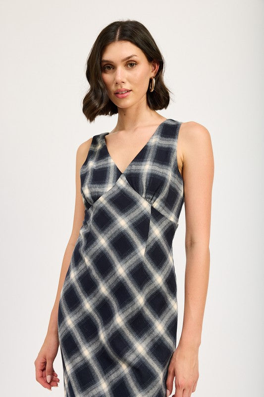 Emory Park Plaid Bias Maxi Dress