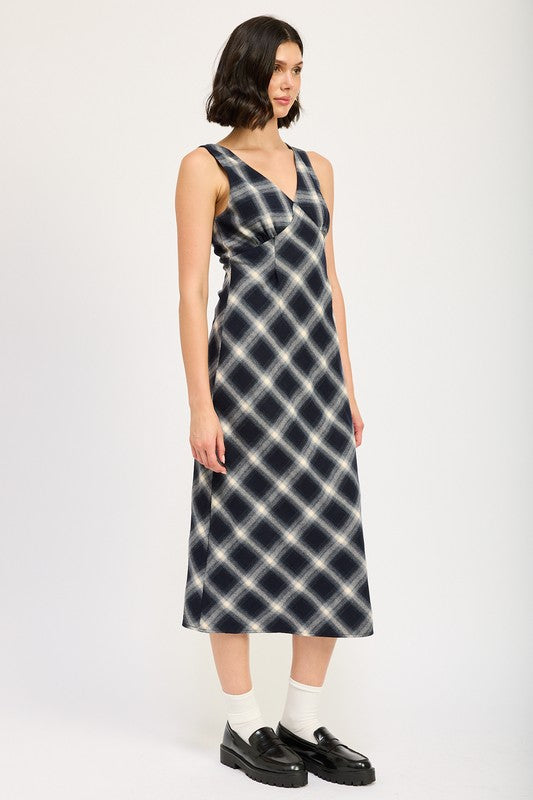 Emory Park Plaid Bias Maxi Dress