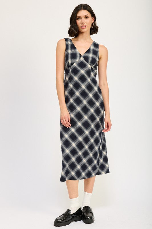 Emory Park Plaid Bias Maxi Dress