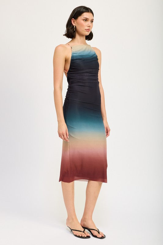 Emory Park Halter Neck Ombre Maxi Dress