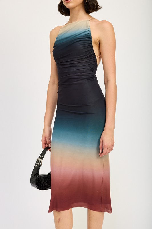 Emory Park Halter Neck Ombre Maxi Dress