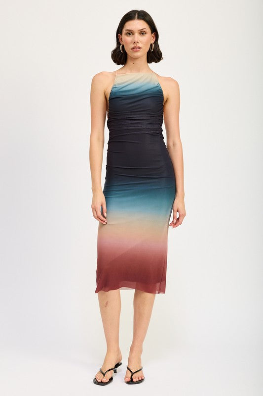 Emory Park Halter Neck Ombre Maxi Dress