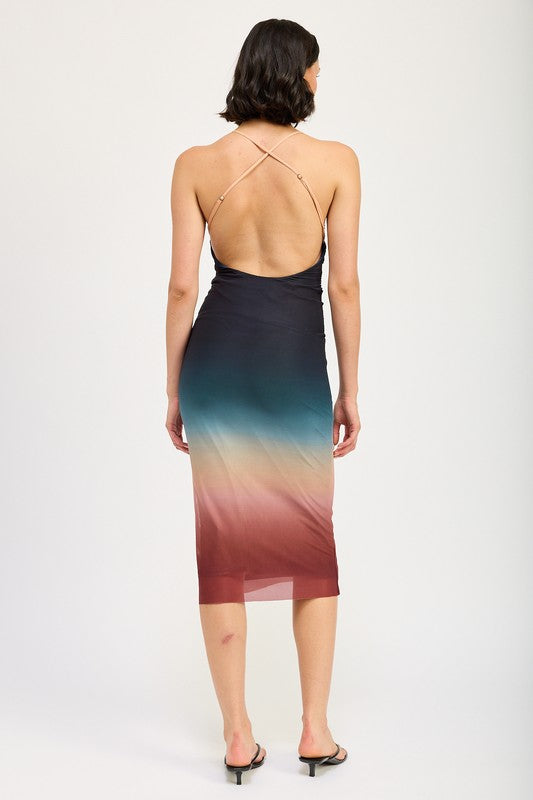 Emory Park Halter Neck Ombre Maxi Dress