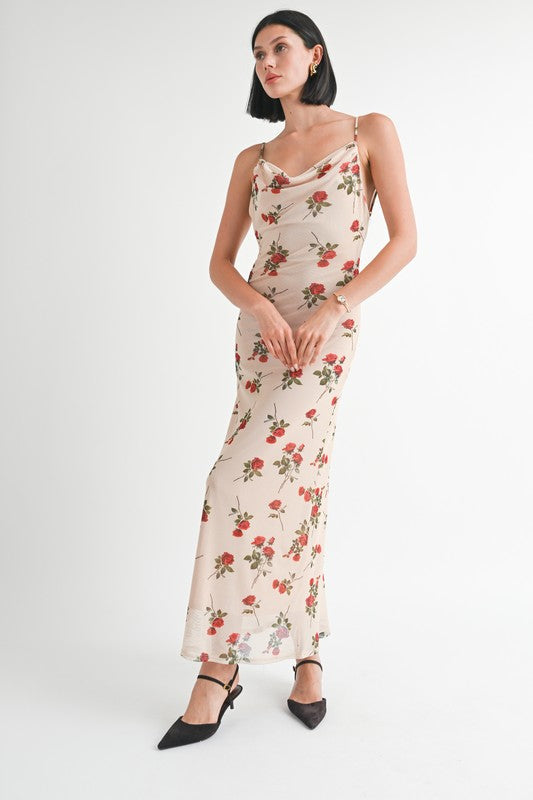 Emory Park Cowl Neck Maxi Dress with Open Back