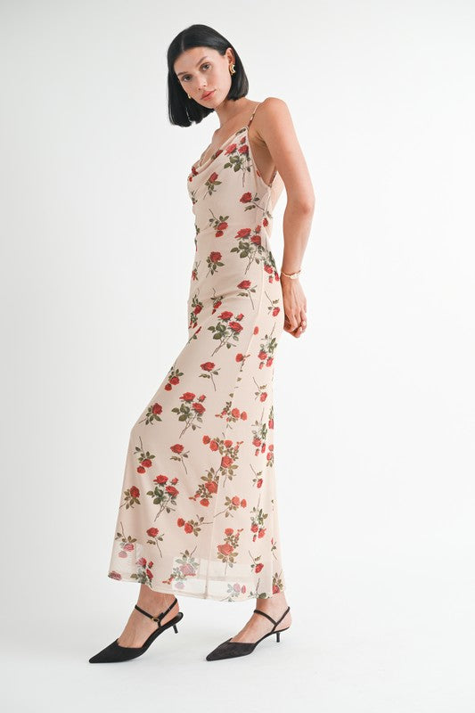 Emory Park Cowl Neck Maxi Dress with Open Back