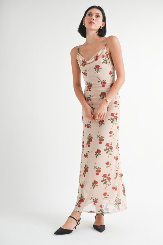 Emory Park Cowl Neck Maxi Dress with Open Back