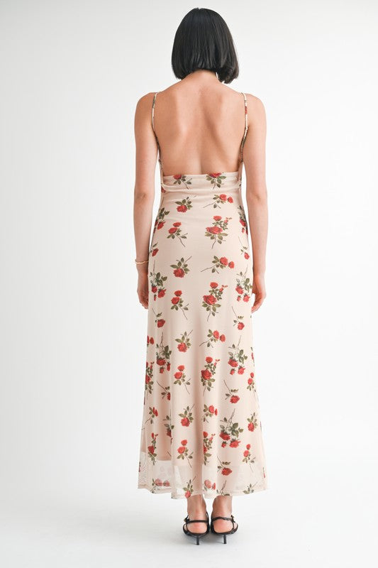 Emory Park Cowl Neck Maxi Dress with Open Back