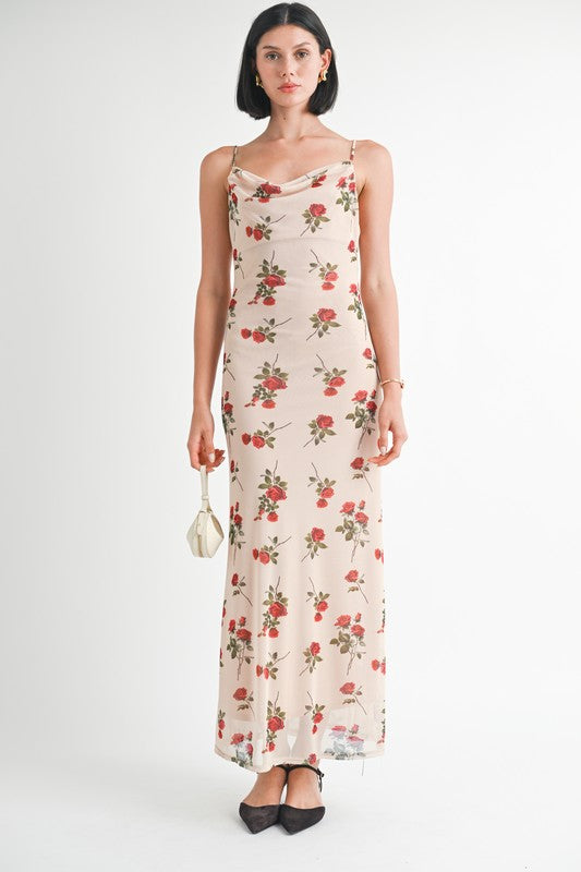 Emory Park Cowl Neck Maxi Dress with Open Back