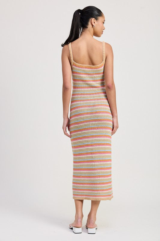 Emory Park | Midi Crochet Square Neck Dress