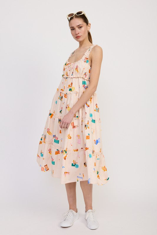 Emory Park | Babydoll Poplin Maxi Dress