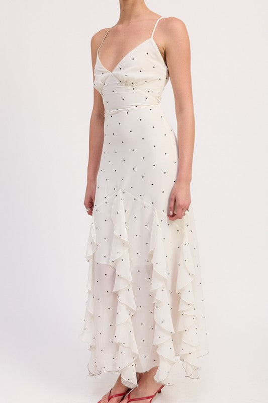 Emory Park Ruffled Wrap Maxi Dress with Cross Back