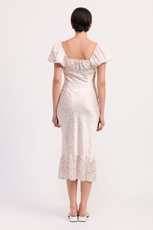 Emory Park | Floral Puff Sleeve Midi Dress