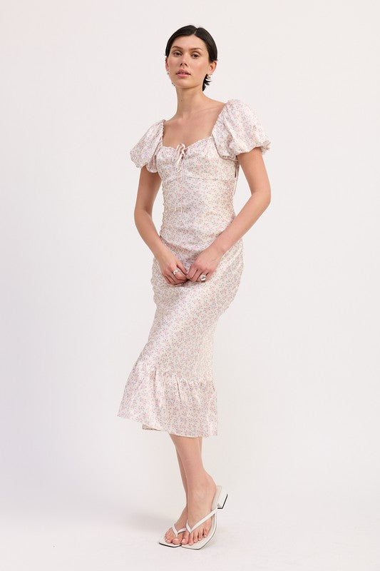 Emory Park | Floral Puff Sleeve Midi Dress