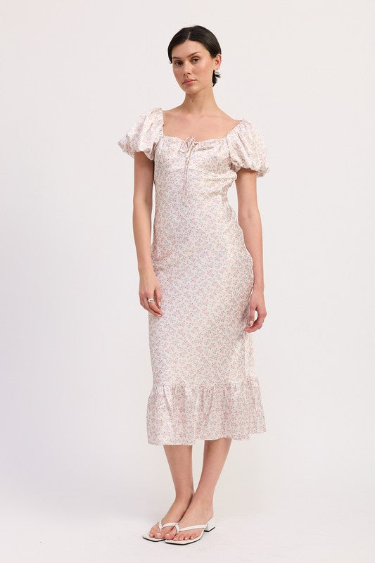 Emory Park | Floral Puff Sleeve Midi Dress