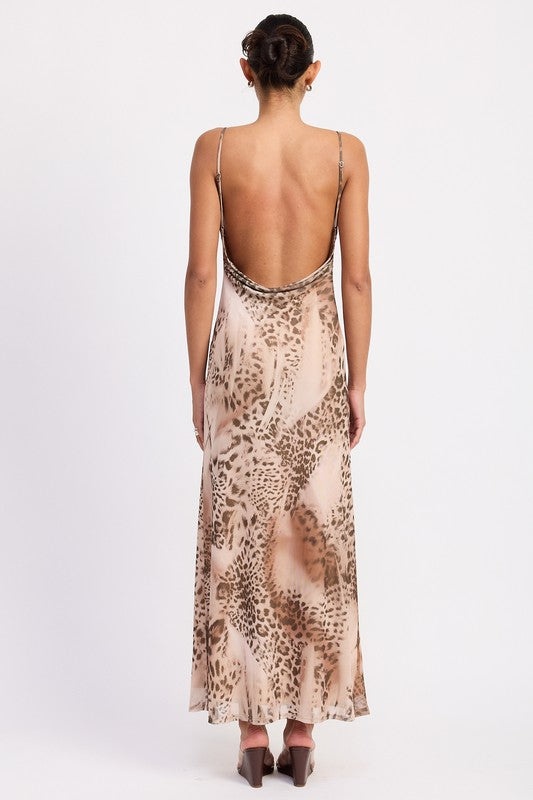 Emory Park Neck Slip Dress with Open Back