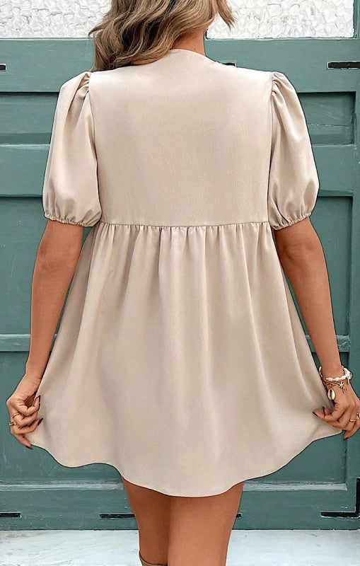 Miss Sparkling Tie Front Baby Doll Dress