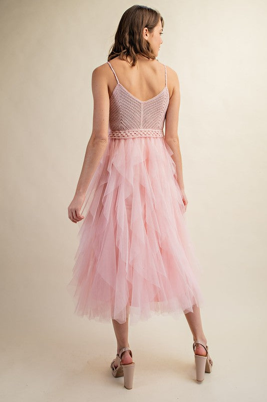 Sweet Generis | Lovely Tulle Midi Crochet Dress