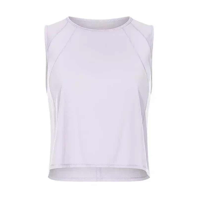 Lemon Woman Shirts Fitness Yoga Crop Top Sportswear Sleeveless T-shirts Breathable Quick Dry Vest Sports Top Gym Clothing