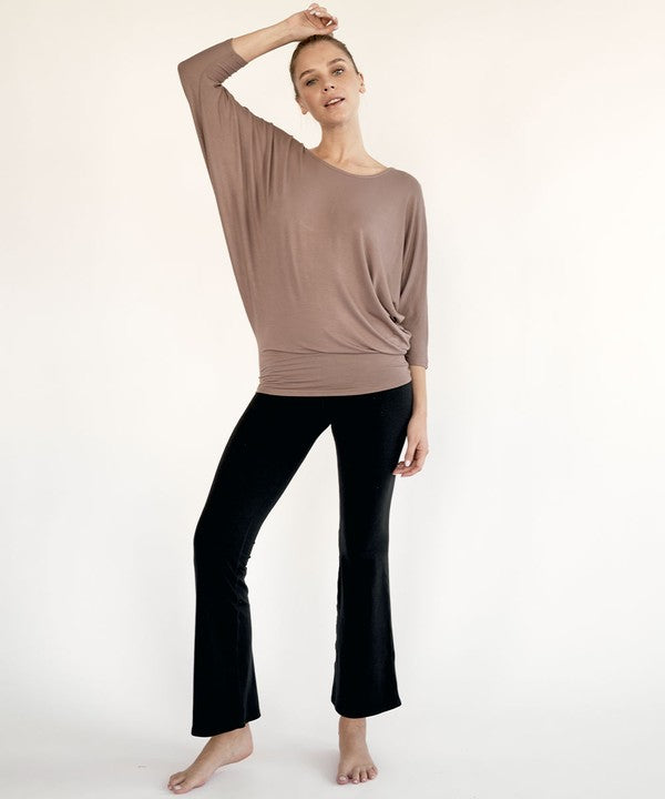 Fabina Bamboo Side Rouched Dolman Top