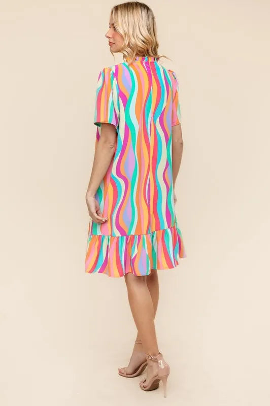 Haptics Tiered Woven Ruffle Hem Dress