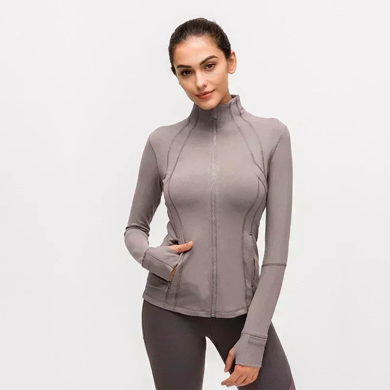 Lemon Women Defines Jacket Naked Yoga Coat Long Sleeve Crop Top Zipper Fitness Running Shirts Workout Clothes Sportswear