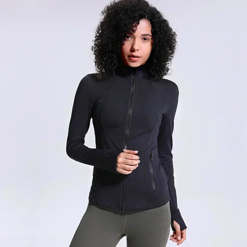 Lemon Women Defines Jacket Naked Yoga Coat Long Sleeve Crop Top Zipper Fitness Running Shirts Workout Clothes Sportswear