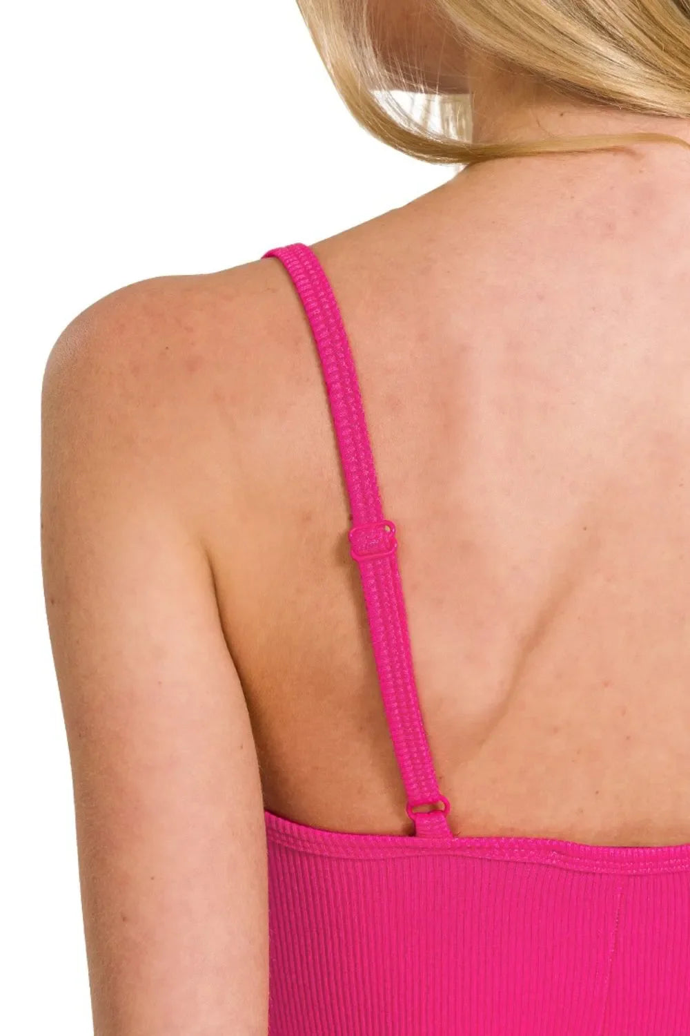 Zenana Ribbed Bodycon Midi Dress in Pink