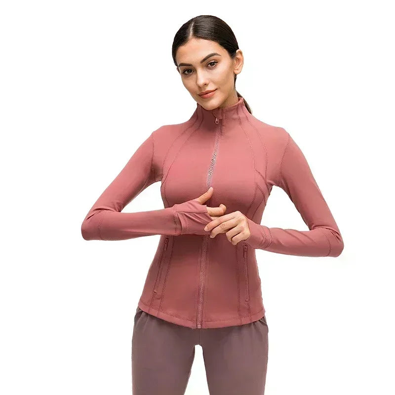 Lemon Women Defines Jacket Naked Yoga Coat Long Sleeve Crop Top Zipper Fitness Running Shirts Workout Clothes Sportswear