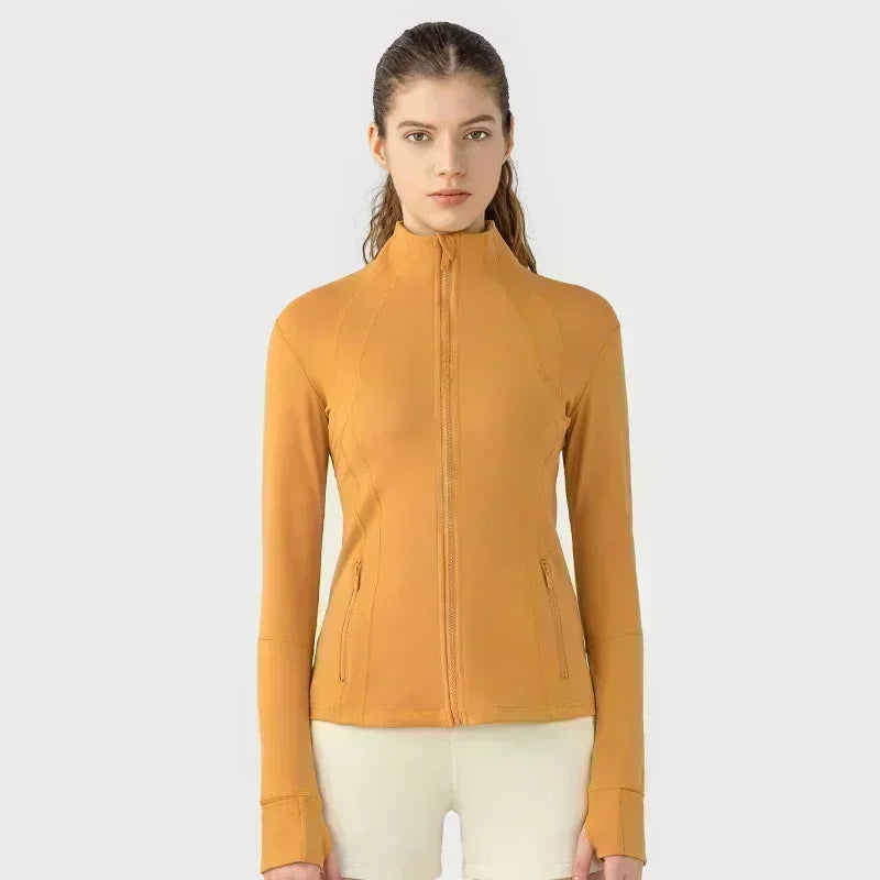 Lemon Women Defines Jacket Naked Yoga Coat Long Sleeve Crop Top Zipper Fitness Running Shirts Workout Clothes Sportswear