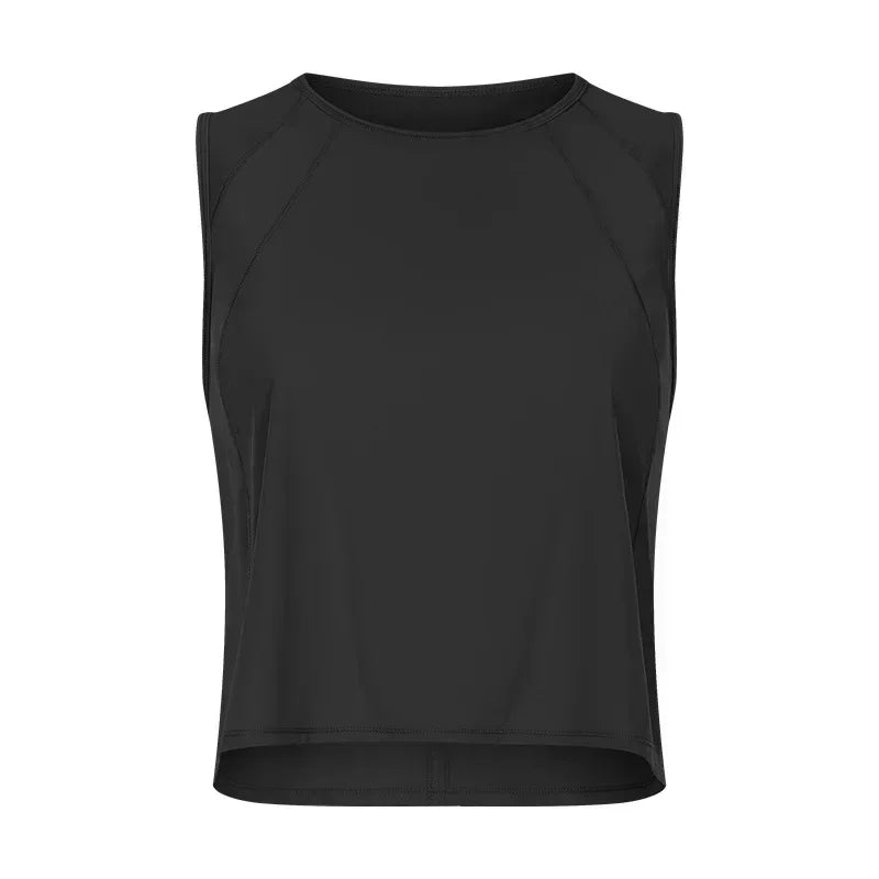 Lemon Woman Shirts Fitness Yoga Crop Top Sportswear Sleeveless T-shirts Breathable Quick Dry Vest Sports Top Gym Clothing