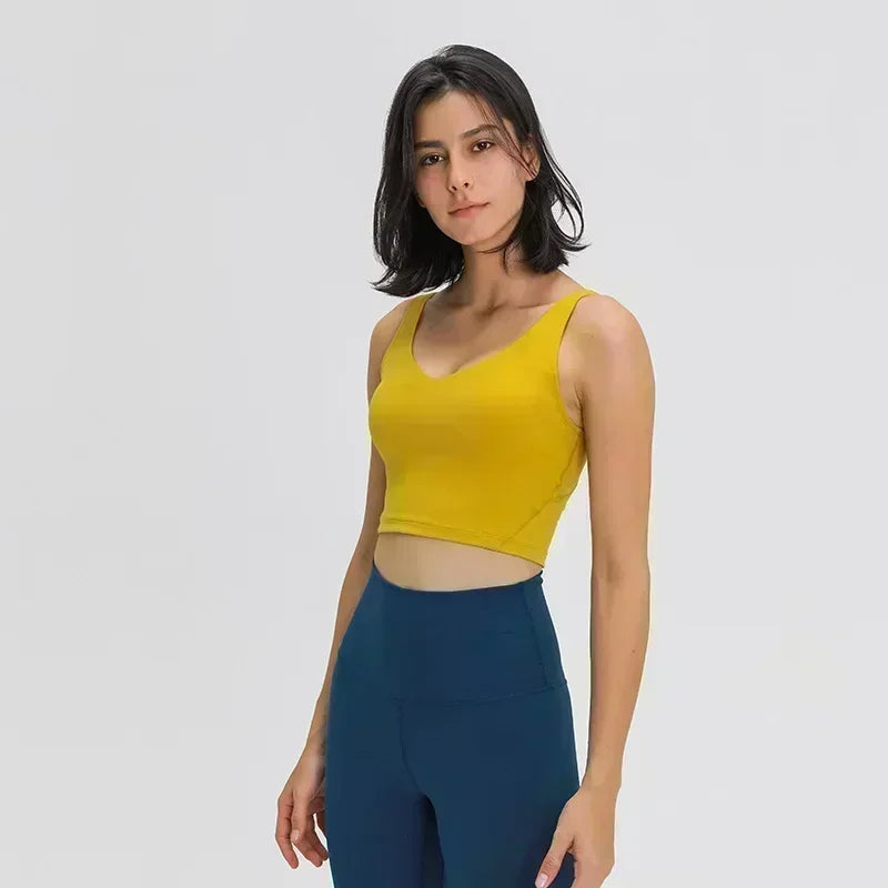 Lemon Light Support Women Cropped Length Tank Top Four-way Stretch Built-in Shelf Vest Yoga Shirt Feels Weightless Sport Bra