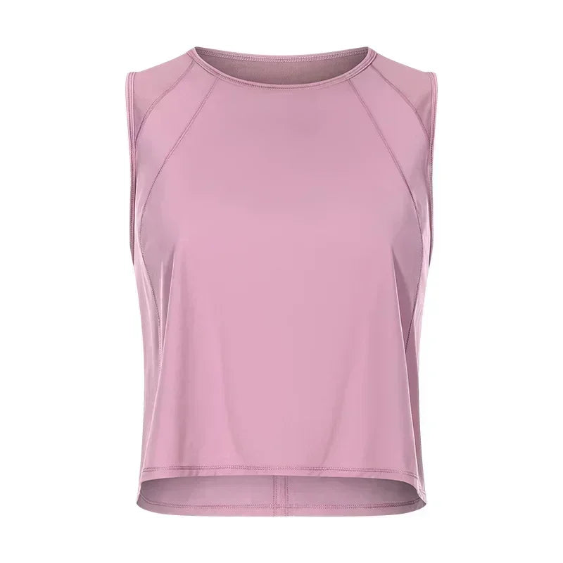 Lemon Woman Shirts Fitness Yoga Crop Top Sportswear Sleeveless T-shirts Breathable Quick Dry Vest Sports Top Gym Clothing