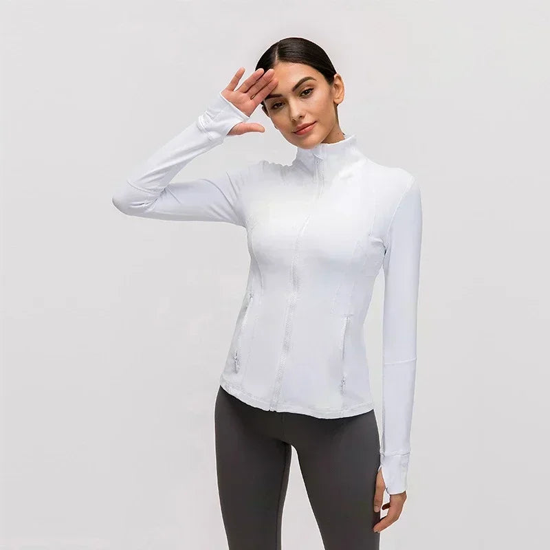 Lemon Women Defines Jacket Naked Yoga Coat Long Sleeve Crop Top Zipper Fitness Running Shirts Workout Clothes Sportswear