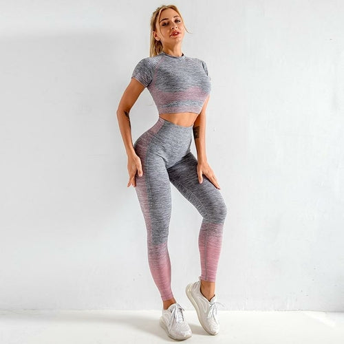 Womens Seamless Yoga Set Long Sleeve