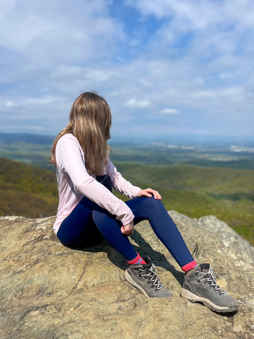 Navy V-Waist Leggings UPF 50+