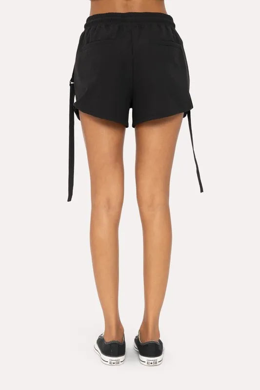 MONO B Flexstrap Ripstop Drawstring Shorts in Black