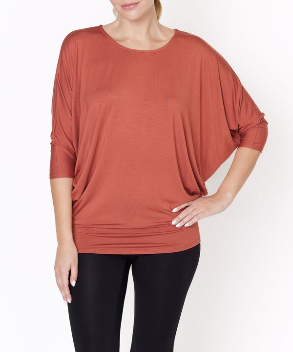 Fabina Bamboo Side Rouched Dolman Top