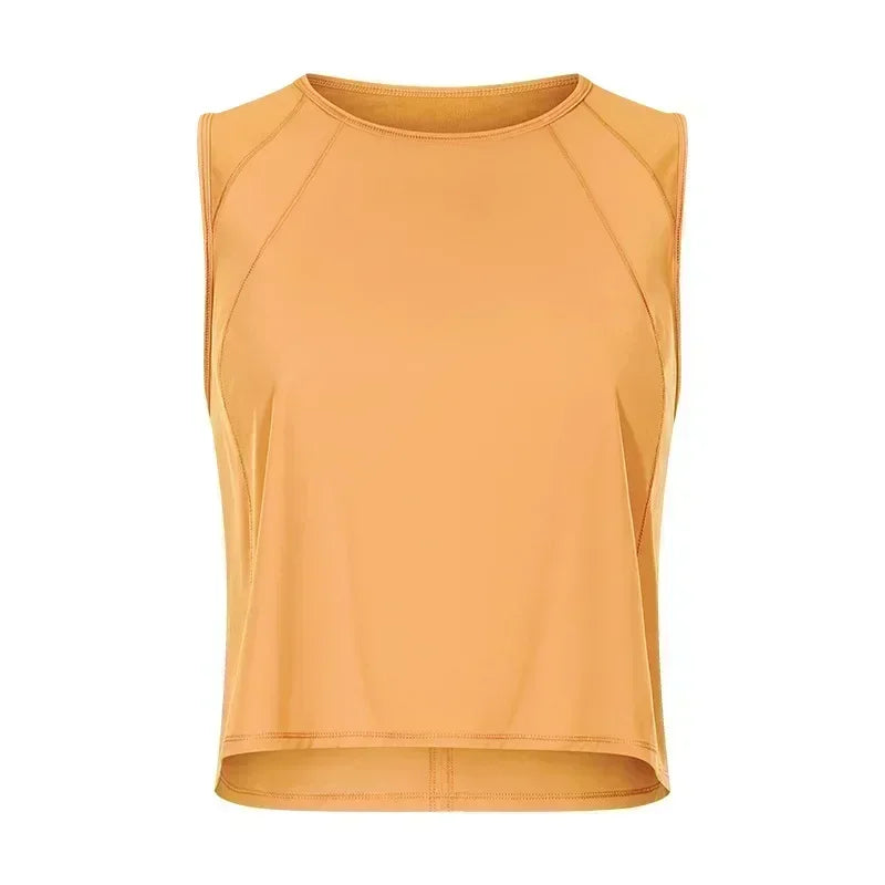 Lemon Woman Shirts Fitness Yoga Crop Top Sportswear Sleeveless T-shirts Breathable Quick Dry Vest Sports Top Gym Clothing