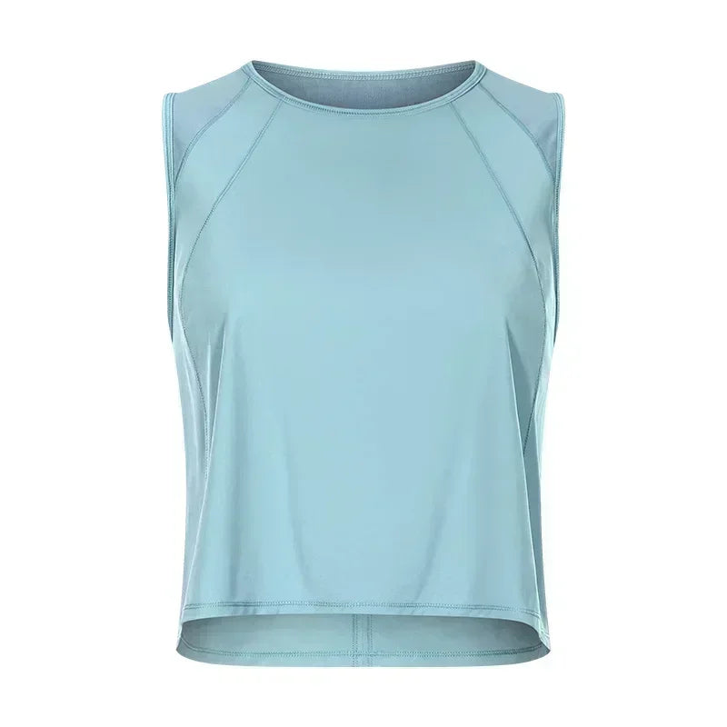 Lemon Woman Shirts Fitness Yoga Crop Top Sportswear Sleeveless T-shirts Breathable Quick Dry Vest Sports Top Gym Clothing