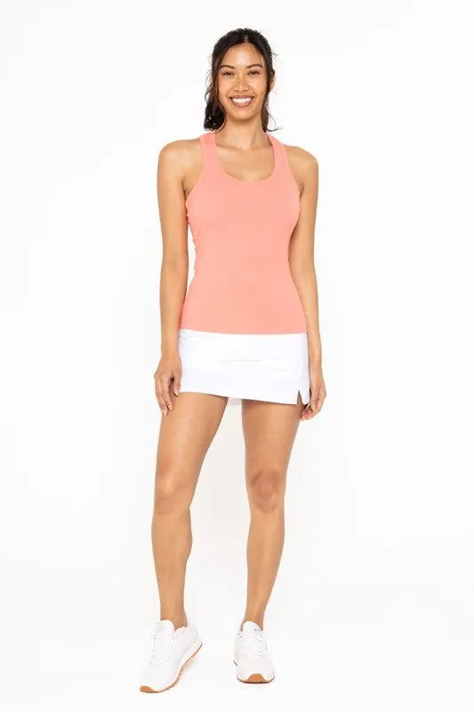 MONO B Slim Fit Scoop Neck Tank in Watermelon