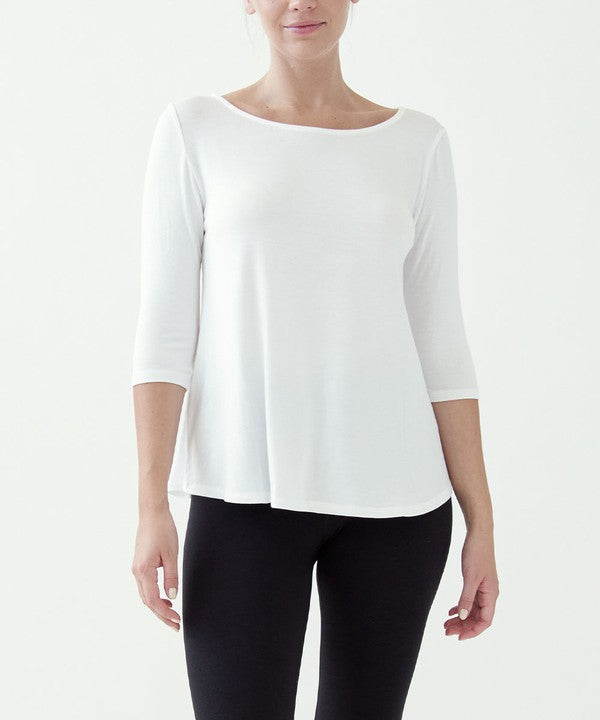 Fabina Bamboo Boatneck Sleeve Top