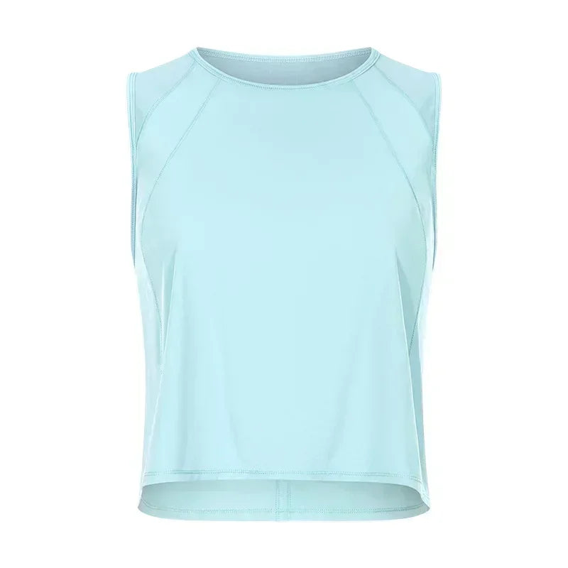 Lemon Woman Shirts Fitness Yoga Crop Top Sportswear Sleeveless T-shirts Breathable Quick Dry Vest Sports Top Gym Clothing