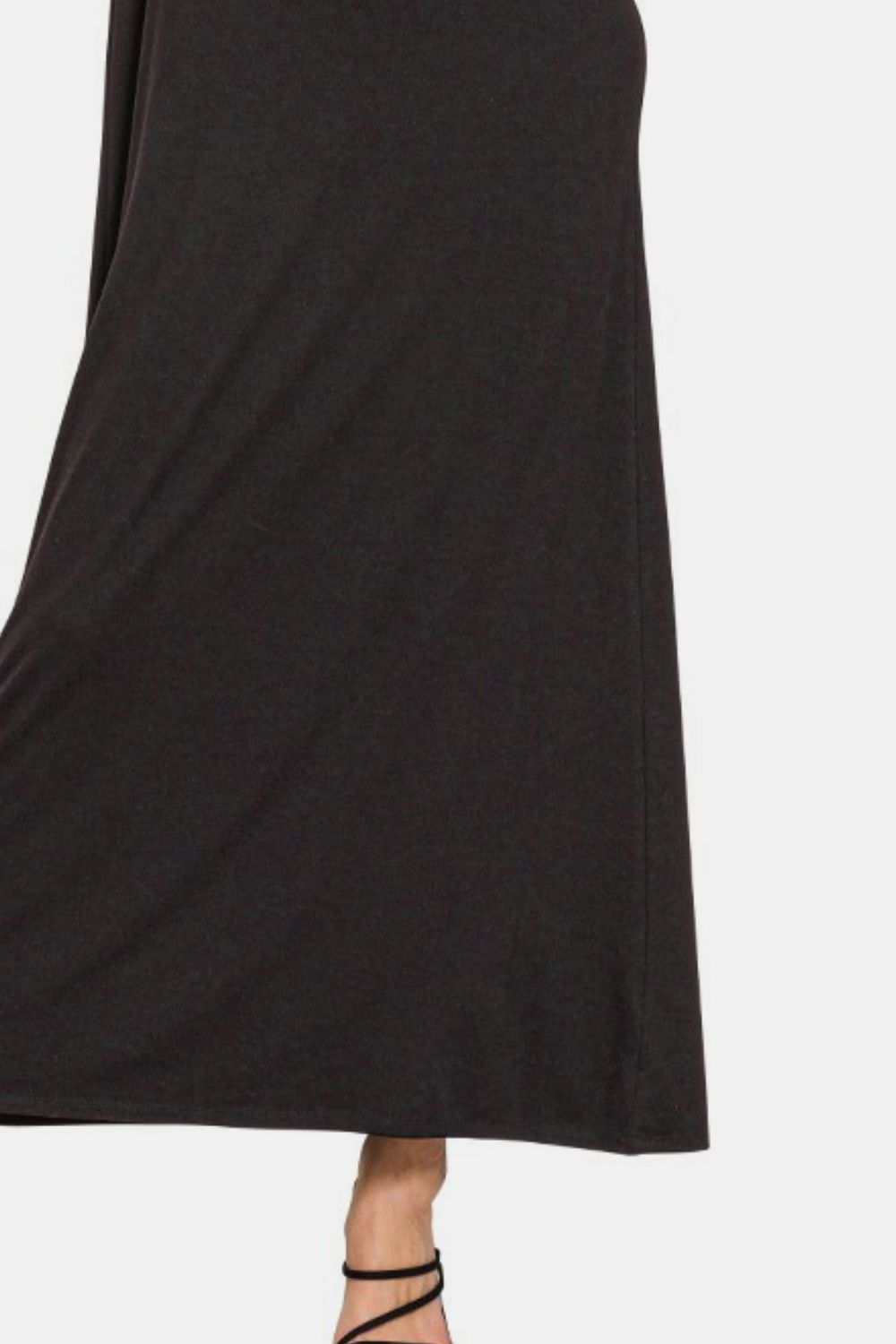 Zenana Scoop Neck Wide Strap Tank Dress in Black